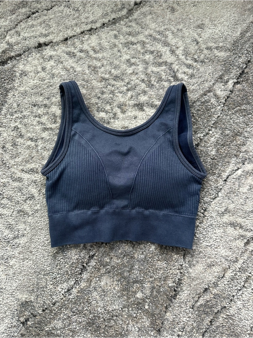 Seamless Ribbed Navy Sports Bralette